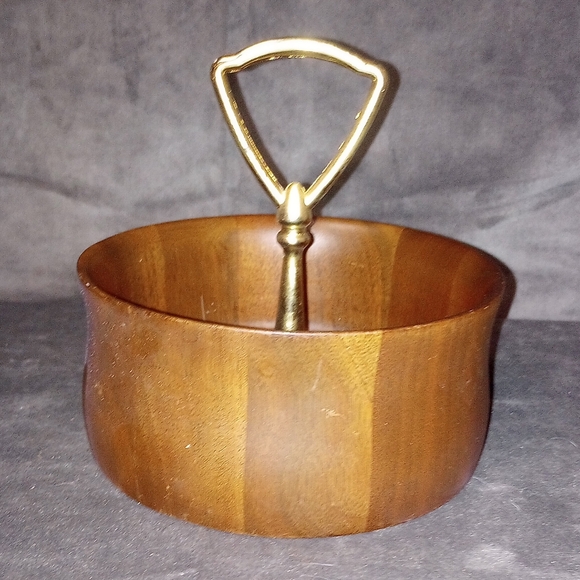 Vintage Other - Vintage 60s Mid Century Modern Walnut Wood Nut Bowl EUC